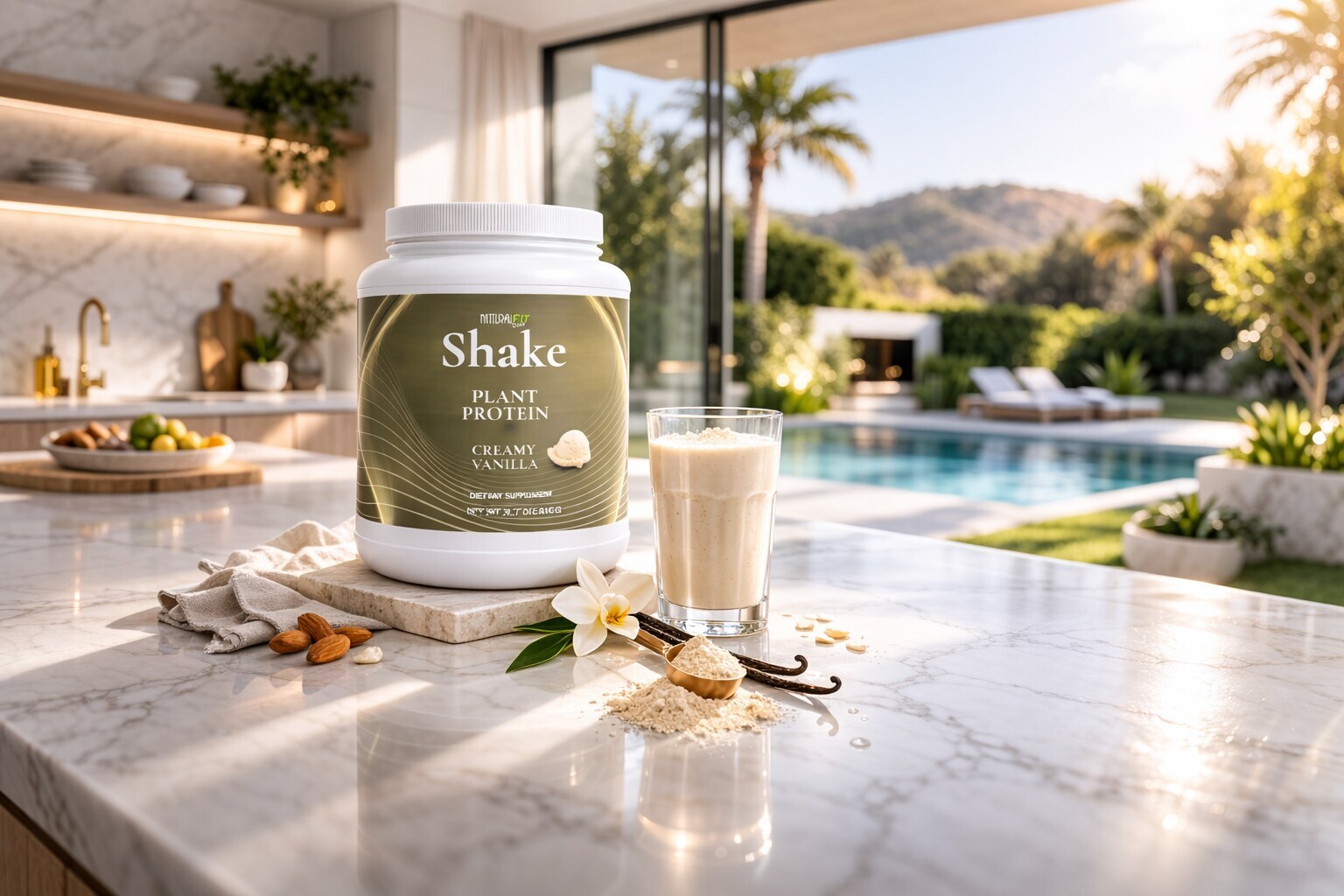 Natural Fit Club SHAKE Creamy Vanilla plant protein powder — 21g protein, dairy-free, soy-free